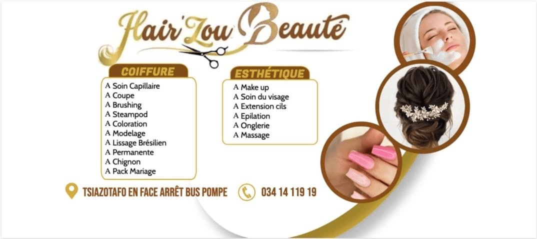 Les prestations coiffure et esthétique du salon Hair'Zou Beauté